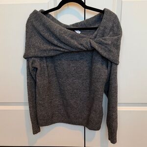 Zara Charcoal Off-Shoulder Sweater